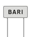 Bari City road sign