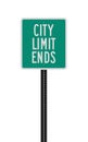 City Limit Ends road sign