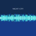 Vector illustration of city skyline panorama at night