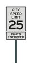 City Speed Limit 25 Photo Enforced road sign