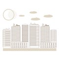 Vector illustration of the city. Streets and houses. Royalty Free Stock Photo