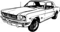 Classic Ford Mustang Illustration Royalty Free Stock Photo