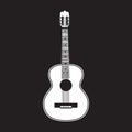 Vector illustration of classic guitar in flat style Royalty Free Stock Photo