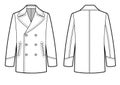 Vector illustration of classic military men`s coat