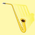 Vector illustration. Classical music wind instrument saxophone Royalty Free Stock Photo