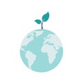 Vector illustration, clean planet, save the planet, small plant process, save energy, Earth Day concept - vector Royalty Free Stock Photo
