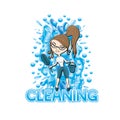 Vector illustration. Cleaning.