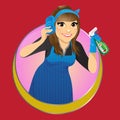 Vector illustration of the cleaning service