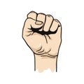 Vector illustration of clenched fist held high Royalty Free Stock Photo