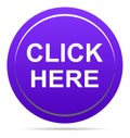 Vector illustration click here purple icon round web button Royalty Free Stock Photo