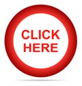 Vector illustration click here red icon round web button