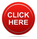 Vector illustration click here red icon round web button Royalty Free Stock Photo