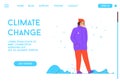 Vector illustration. Climate change concept. Character design, vector flat illustration