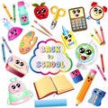 Vector Cartoon Back to School Kawaii Doodle