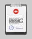 Illustration of Clipboard with Medical Document
