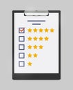 Illustration of Clipboard with Rating or Evaluation Form Royalty Free Stock Photo