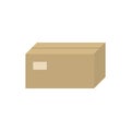 Vector illustration closed brown cardboard box Royalty Free Stock Photo