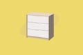 Vector Illustration of a Closet or Wardrobe with 3 Drawers. Wooden Furniture.