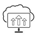 Vector illustration of cloud backup upload icon Royalty Free Stock Photo