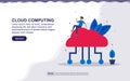 Vector illustration of cloud computing & internet of thing concept with people. Illustration for landing page, social media Royalty Free Stock Photo