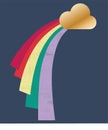 Vector illustration of cloud with rainbow