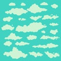 Vector illustration of clouds collection set blue Royalty Free Stock Photo