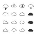 Vector illustration, Clouds collection set. Concept - computing web and app, weather Royalty Free Stock Photo