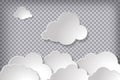 Vector illustration of clouds set on chequered background Royalty Free Stock Photo