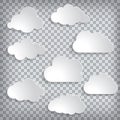 Illustration of clouds set on a chequered background Royalty Free Stock Photo