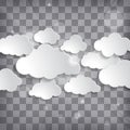 Illustration of clouds set on a chequered background Royalty Free Stock Photo