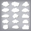 Vector illustration of clouds set on chequered background Royalty Free Stock Photo