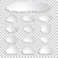 Vector illustration of clouds set on chequered background Royalty Free Stock Photo