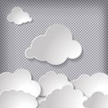 Vector illustration of clouds set on a chequered background Royalty Free Stock Photo