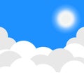 vector illustration of clouds and sun in the clear skyÃ¯Â¿Â¼