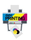 Vector illustration of cmyk digital printer Royalty Free Stock Photo