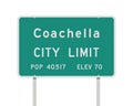 Coachella City Limits road sign Royalty Free Stock Photo