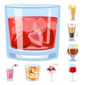 Vector design of cocktail and drink sign. Collection of cocktail and ice stock vector illustration.