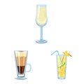 Vector illustration of cocktail and drink symbol. Collection of cocktail and ice vector icon for stock.