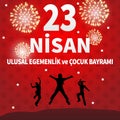 Vector illustration of the cocuk baryrami 23 nisan , translation: Turkish April 23 National Sovereignty and Children`s Day, graph Royalty Free Stock Photo