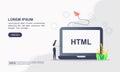 Vector illustration of coding & development or software solution concept with Royalty Free Stock Photo