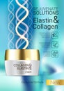 Vector Illustration with Collagen and Elastin cream