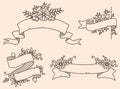 Vector illustration of a collection of floral ribbons.