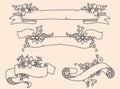 Vector illustration of a collection of floral ribbons.