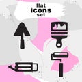 Vector illustration collection of icons in flat style.