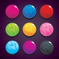 Color bubbles, balls set on the dark background for game design.