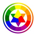 Vector illustration of color circle of twelve colors.