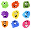 Color patches with emotional faces Royalty Free Stock Photo