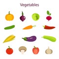 Vector illustration of color set of vegetables Royalty Free Stock Photo