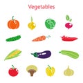 Vector illustration of color set of vegetables Royalty Free Stock Photo