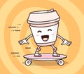 Vector Illustration Of Color Smile Takeaway Coffee Cup